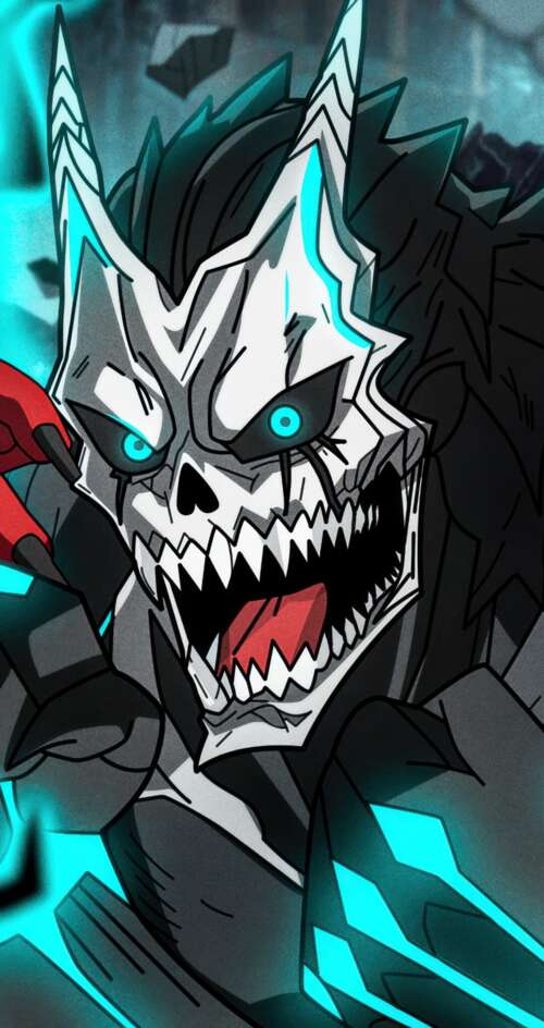 A detailed 5K digital illustration of Kafka Hibino from Kaiju No. 8 Sharp Aquos C10 wallpaper
