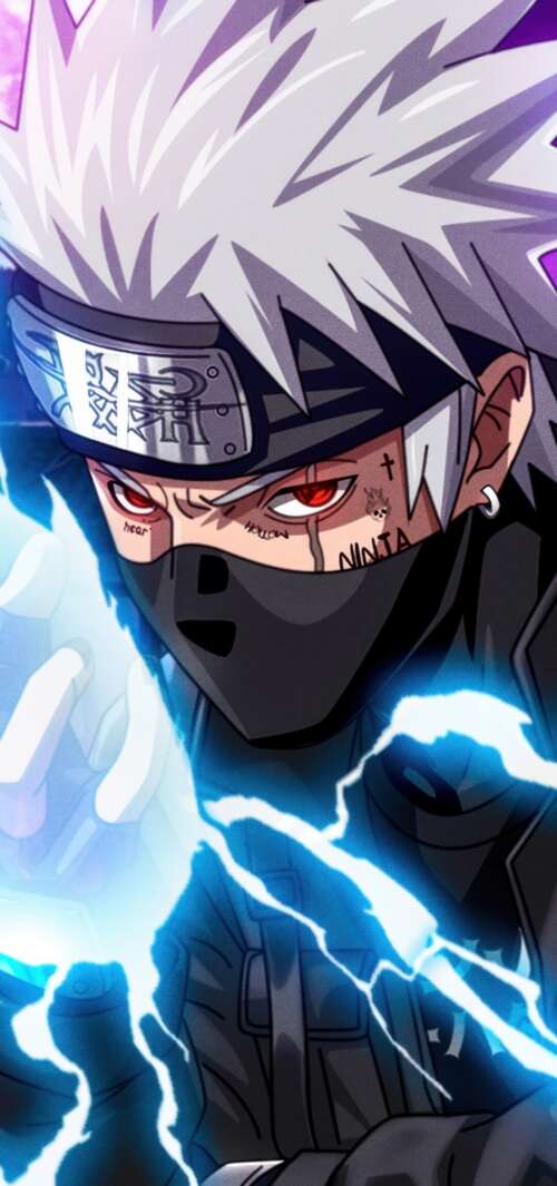 A high-resolution, detailed close-up of Kakashi Hatake from the Naruto anime series. wallpaper
