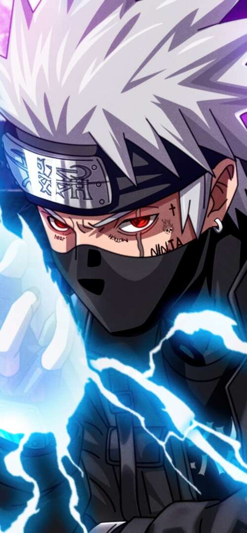 A high-resolution, detailed close-up of Kakashi Hatake from the Naruto anime series. UmiDigi Umidigi X wallpapers for android