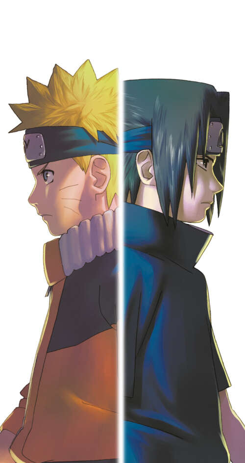 Key art featuring Naruto Uzumaki and Sasuke Uchiha from the Naruto series on a white... Sharp Aquos C10 cell phone backgrounds free