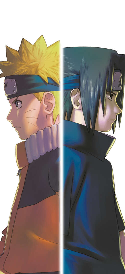 Key art featuring Naruto Uzumaki and Sasuke Uchiha from the Naruto series on a white... realme GT 7T wallpaper photo gallery download