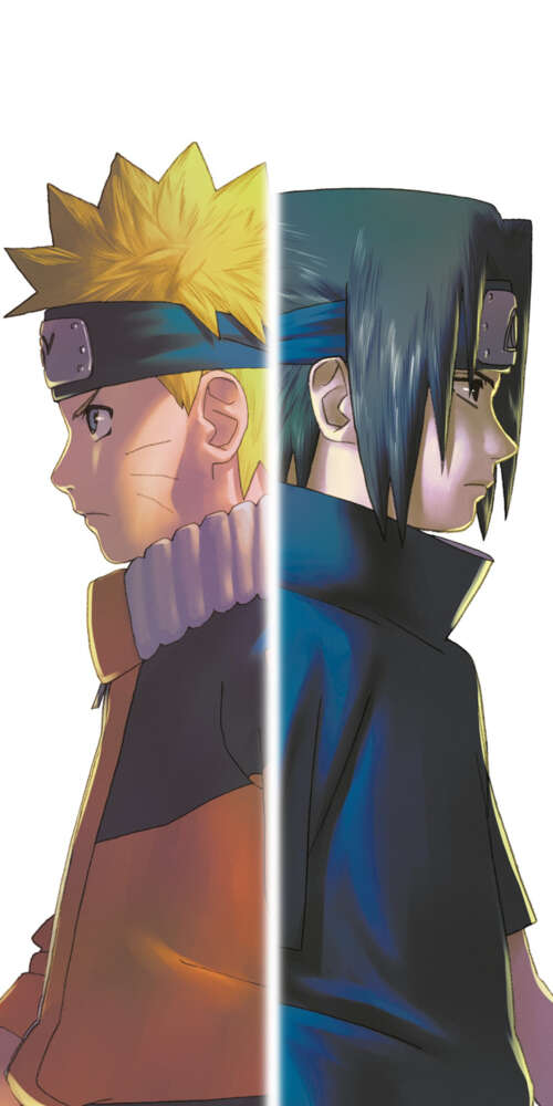 Key art featuring Naruto Uzumaki and Sasuke Uchiha from the Naruto series on a white... Doogee Fire 3 Ultra wallpapers for android