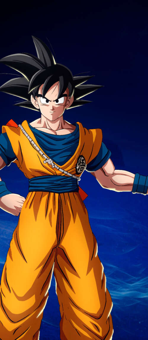 Son Goku holding his Power Pole against a dark blue background, Dragon Ball Sparking... Xiaomi Redmi 14C 5G hd background