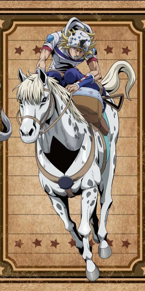 Cinematic anime poster featuring Johnny Joestar and Gyro Zeppeli from JoJo's Bizarre... Doogee Fire 3 Ultra background images hd