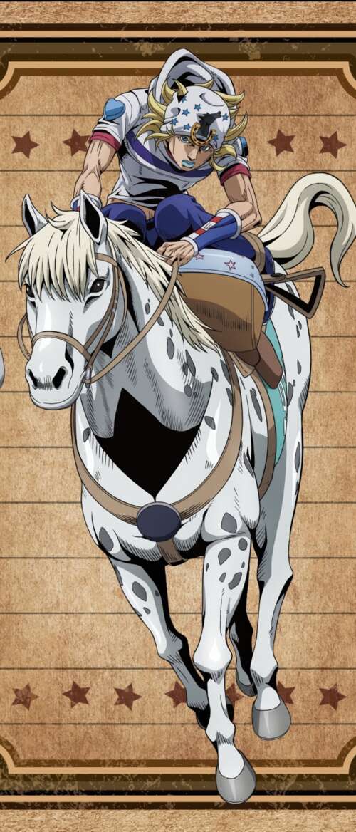 Cinematic anime poster featuring Johnny Joestar and Gyro Zeppeli from JoJo's Bizarre... nubia Flip 3 download free wallpaper for phone