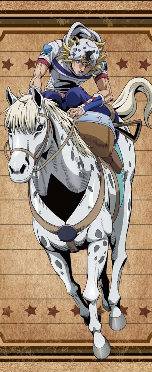 Cinematic anime poster featuring Johnny Joestar and Gyro Zeppeli from JoJo's Bizarre... Samsung Galaxy Z Flip7 FE hd background