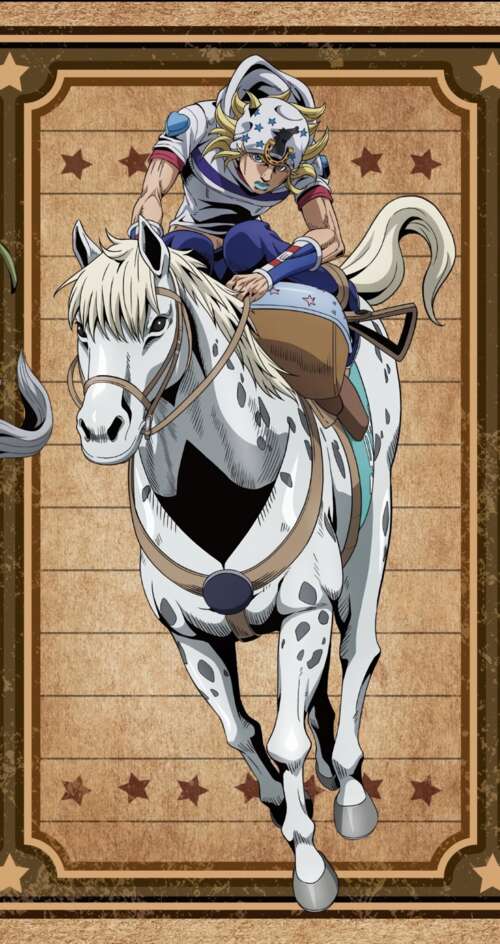 Cinematic anime poster featuring Johnny Joestar and Gyro Zeppeli from JoJo's Bizarre... Sharp Aquos C10 wallpaper images