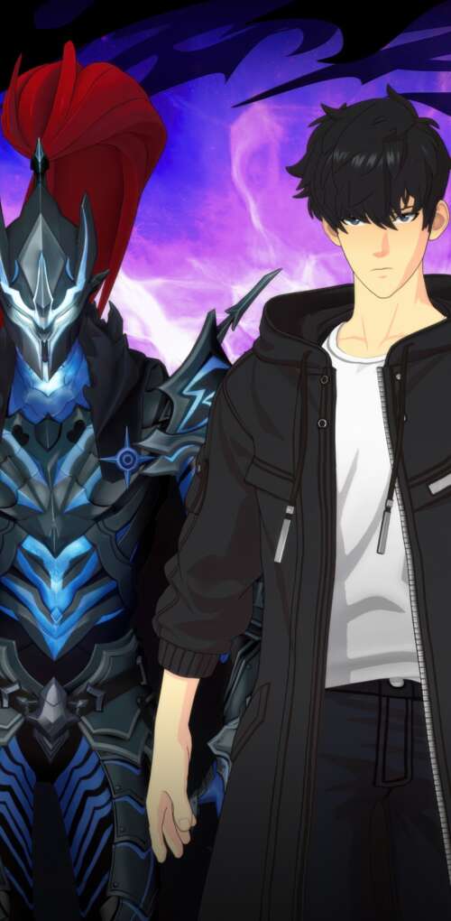 Sung Jinwoo from Solo Leveling: Arise in a Fortnite-inspired art style. Huawei Mate 30 Pro free hd wallpapers