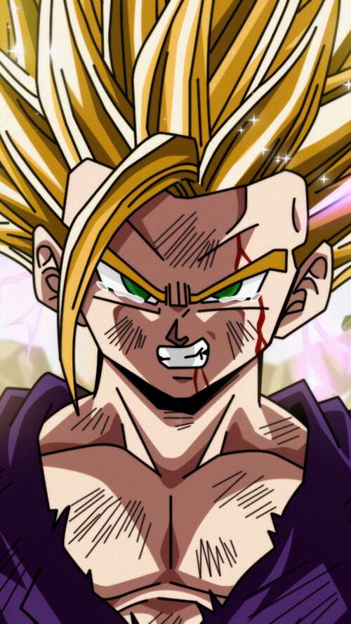A high-definition, detailed portrait of Gohan from Dragon Ball Z. high definition wallpaper