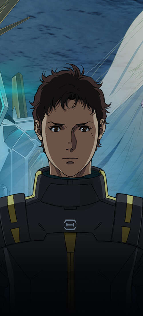 A detailed cinematic shot of a Mobile Suit Gundam mecha featuring glowing eyes and... Oppo Find X9 cell phone backgrounds free