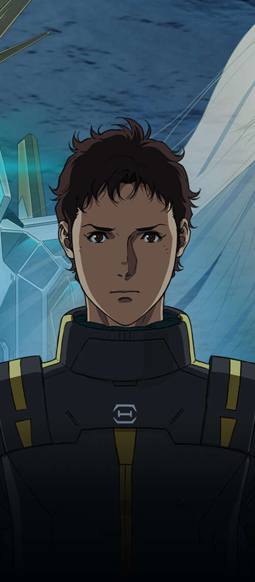A detailed cinematic shot of a Mobile Suit Gundam mecha featuring glowing eyes and... Blackview XPLORE X1 background images hd