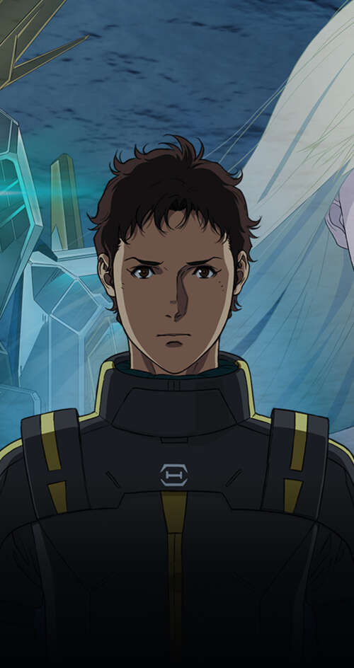 A detailed cinematic shot of a Mobile Suit Gundam mecha featuring glowing eyes and... Sharp Aquos C10 background images hd