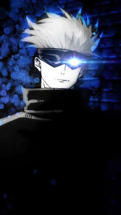 A striking portrait of Satoru Gojo from Jujutsu Kaisen against a dark, atmospheric... Apple iPhone SE 2022 wallpaper photo gallery download