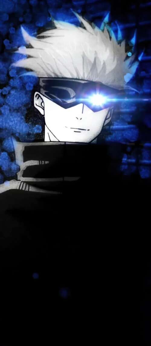 A striking portrait of Satoru Gojo from Jujutsu Kaisen against a dark, atmospheric... Xiaomi Redmi A7 Pro
