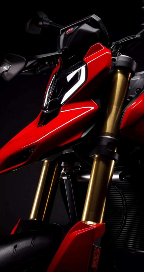 A high-detail, cinematic shot of a 2026 Ducati Hypermotard V2 motorcycle positioned... Sharp Aquos C10 free hd wallpapers