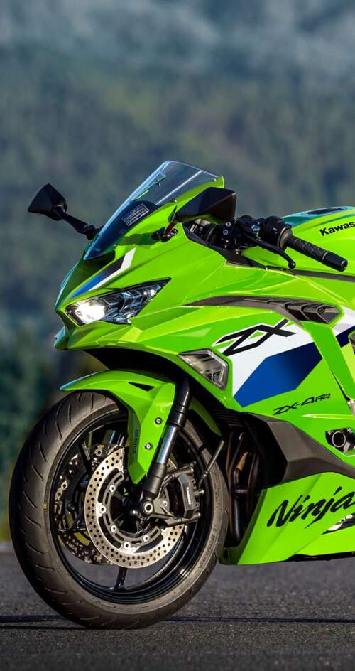 A sleek and futuristic 2026 Kawasaki Ninja ZX-4RR motorcycle featuring signature... Sharp Aquos C10 pictures for wallpaper