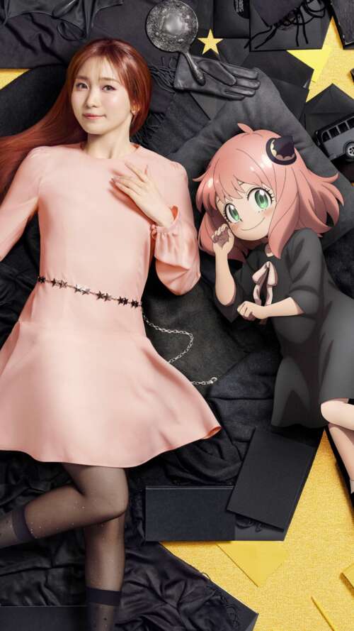 A detailed close-up portrait of Anya Forger from the anime Spy x Family. Apple iPhone SE 2022