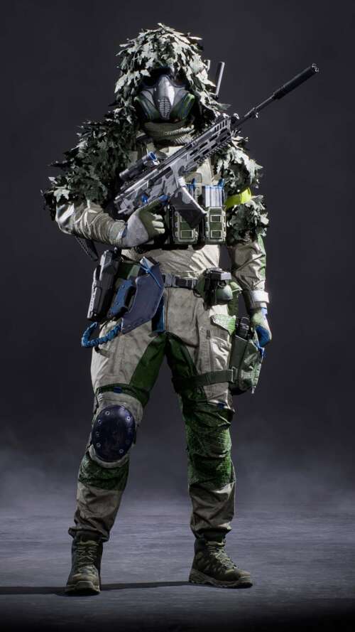 A tactical Recon sniper soldier in advanced military gear holding a precision rifle... free hd wallpapers
