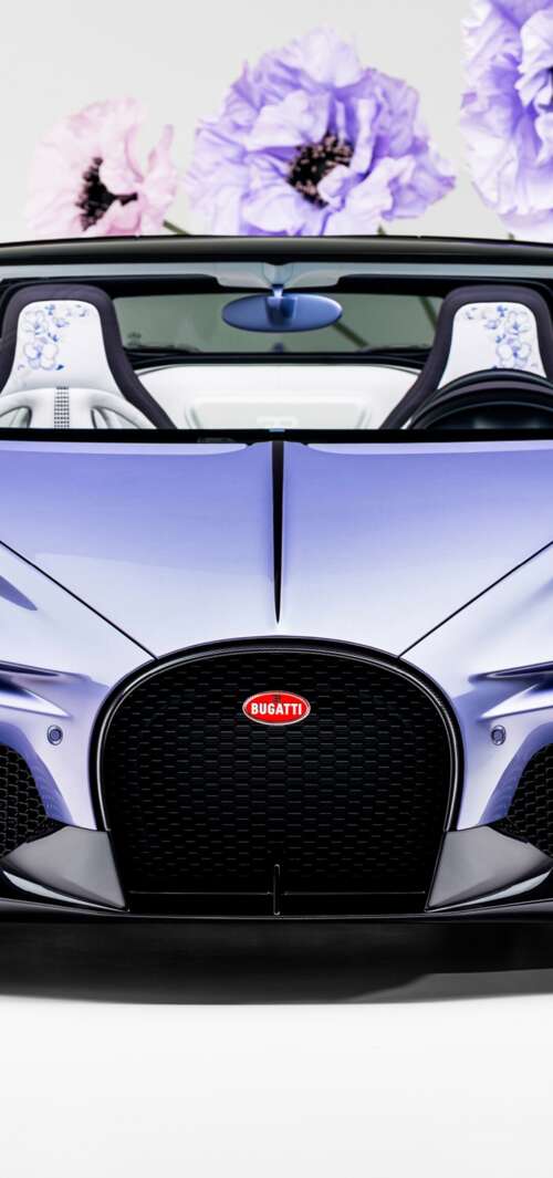 A sleek, futuristic purple one-off concept supercar from the year 2026 featuring... hd background