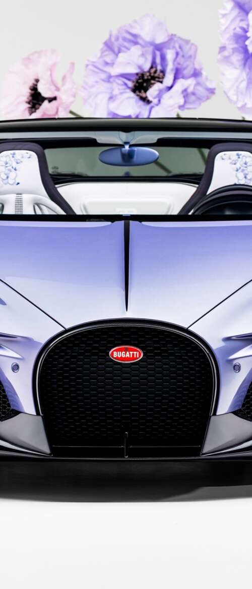 A sleek, futuristic purple one-off concept supercar from the year 2026 featuring... nubia Flip 3