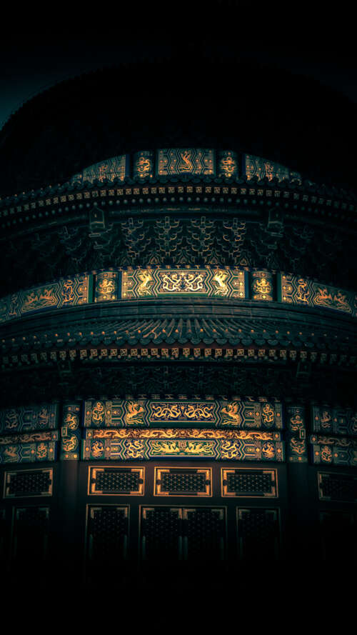 Ancient imperial buildings and traditional Chinese architecture in Beijing, China. Apple iPhone SE 2022 wallpaper download