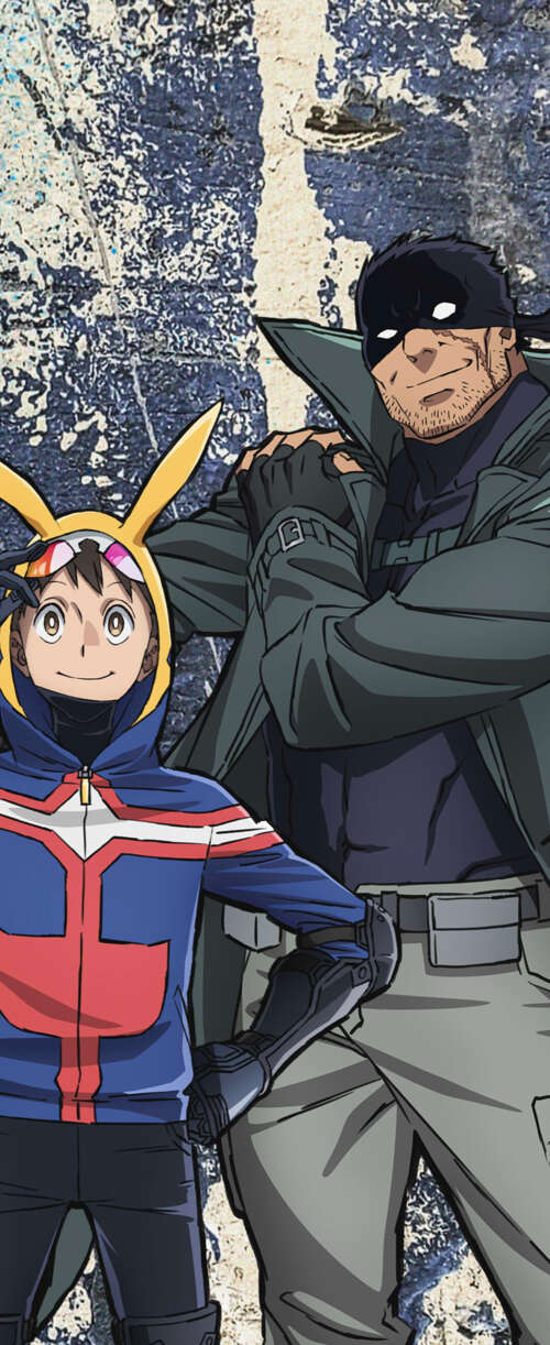 Anime illustration of Pop Step and Knuckleduster from My Hero Academia: Vigilantes. Samsung Galaxy Z Flip7 FE wallpaper