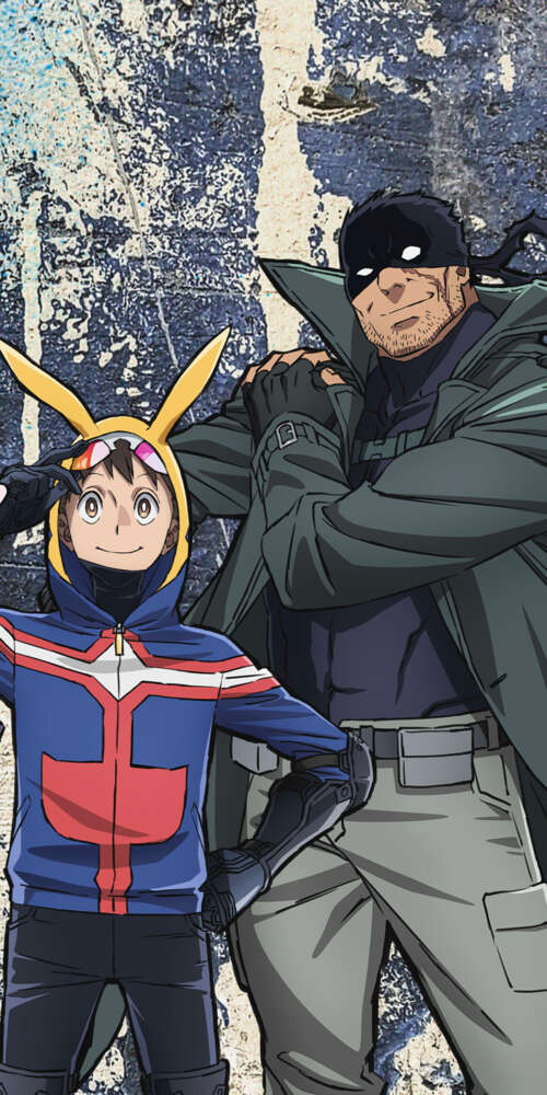 Anime illustration of Pop Step and Knuckleduster from My Hero Academia: Vigilantes. Ulefone Rugking 2 Pro cell phone backgrounds free