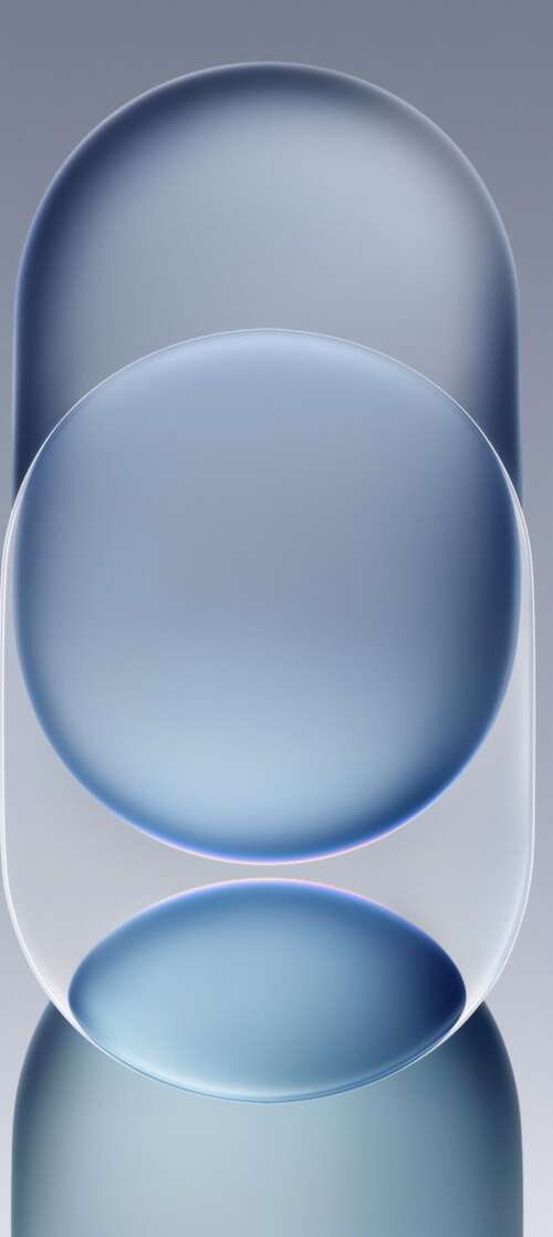 Abstract geometric shapes with overlapping frosted glass textures and a soft gradient... Vivo iQOO Z10 Turbo mobile wallpaper