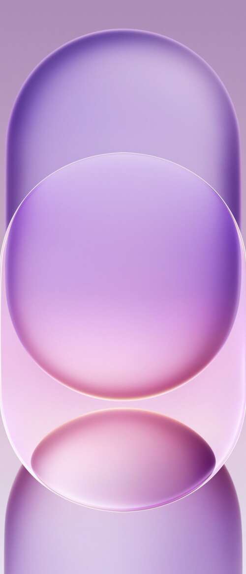 Abstract purple gradient background with translucent frosted glass overlays and glossy... nubia Flip 3 hand phone wallpaper