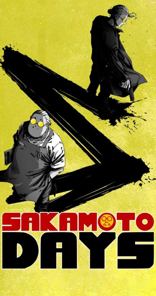 Taro Sakamoto from Sakamoto Days against a bright yellow background Sharp Aquos C10 free background