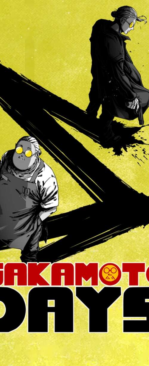 Taro Sakamoto from Sakamoto Days against a bright yellow background Samsung Galaxy Z Flip7 FE background images hd