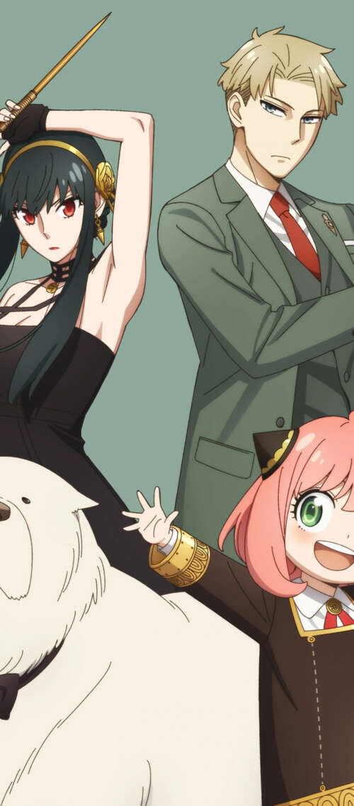 Loid Forger, Anya Forger, and Yor Forger from the anime Spy x Family posing together... Blackview XPLORE X1 wallpaper images