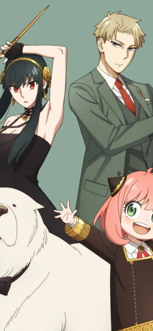Loid Forger, Anya Forger, and Yor Forger from the anime Spy x Family posing together... Xiaomi Redmi 15 4G free background