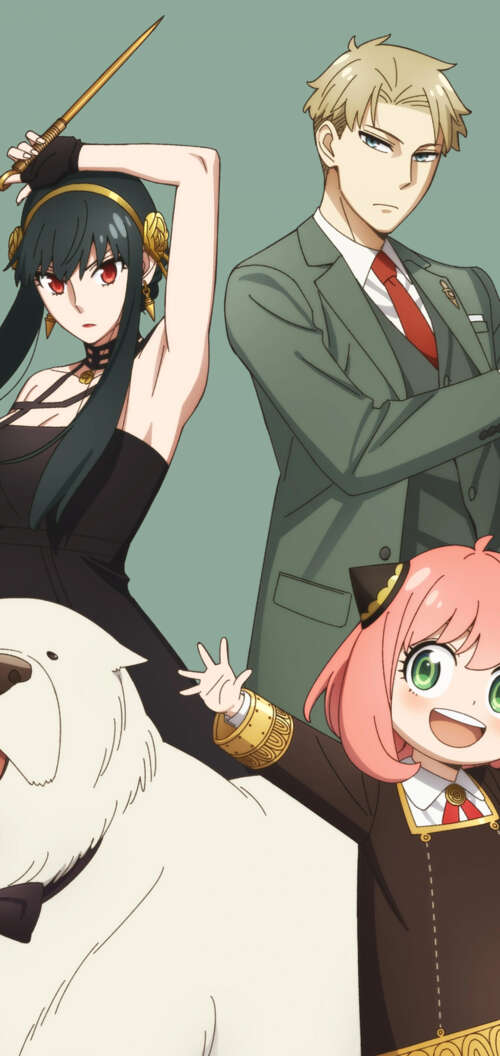 Loid Forger, Anya Forger, and Yor Forger from the anime Spy x Family posing together... realme C83 5G wallpaper photo gallery download