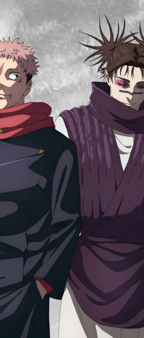 A high-resolution cinematic shot of Yuji Itadori and Choso from the anime Jujutsu... nubia Flip 3 hd background