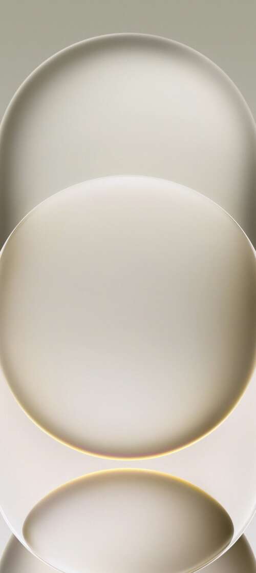 Overlapping translucent frosted glass geometric shapes on a colorful gradient background... Motorola Edge (2025) hand phone wallpaper