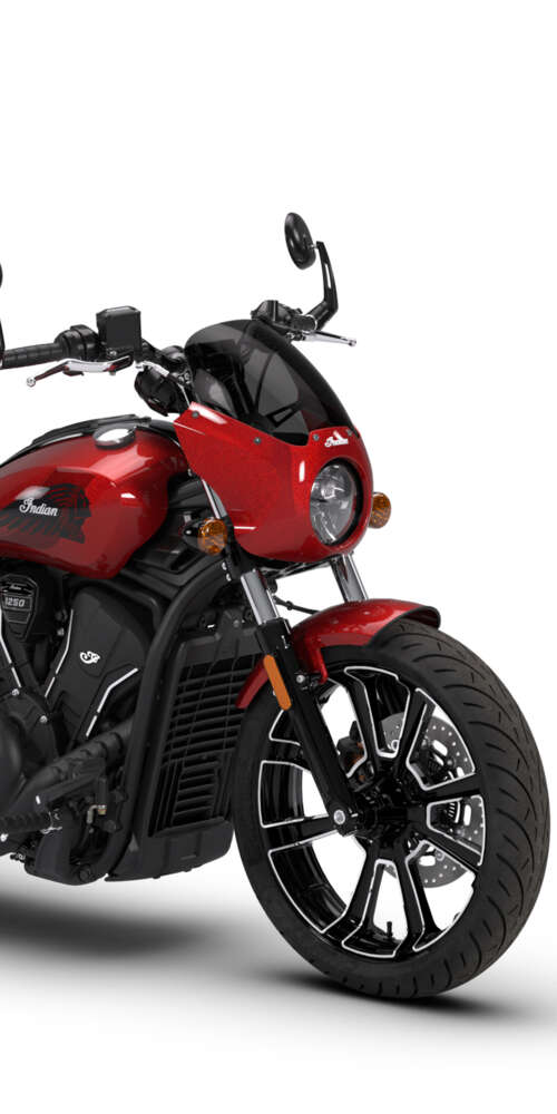 A modern 2026 cruiser motorcycle with a sleek design isolated on a white background. Ulefone Rugking 2 Pro high definition wallpaper