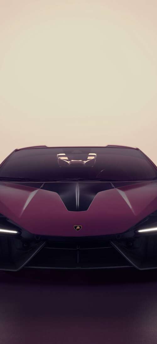 A sleek, metallic purple Lamborghini Revuelto hypercar with a futuristic design and... wallpaper photo gallery download