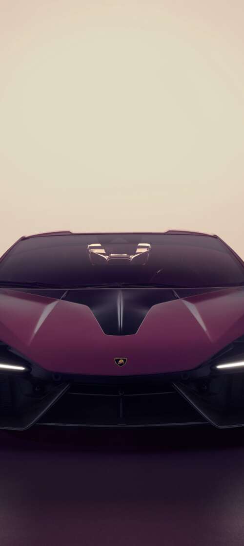 A sleek, metallic purple Lamborghini Revuelto hypercar with a futuristic design and... Vivo iQOO Z10 Turbo download free wallpaper for phone
