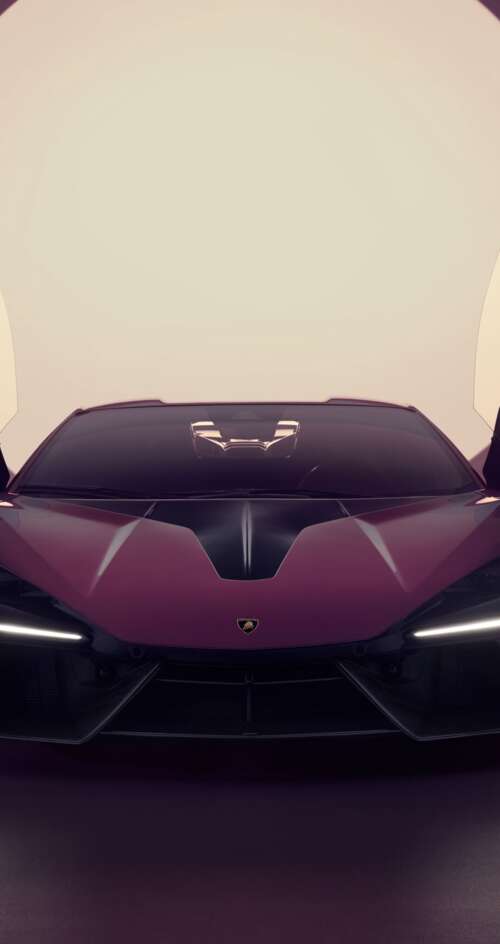 A sleek, metallic purple Lamborghini Revuelto hypercar with a futuristic design and... Sharp Aquos C10 wallpaper photo gallery download