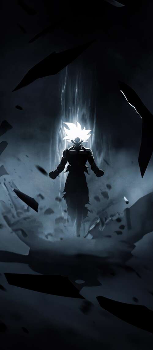 Goku from Dragon Ball Super in his Perfected Ultra Instinct form featuring silver... Blackview XPLORE X1 download free phone wallpaper