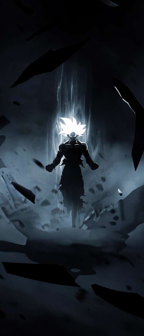 Goku from Dragon Ball Super in his Perfected Ultra Instinct form featuring silver... nubia Flip 3 wallpaper download