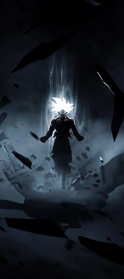 Goku from Dragon Ball Super in his Perfected Ultra Instinct form featuring silver... itel CITY 100 lock screen wallpaper