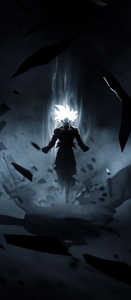 Goku from Dragon Ball Super in his Perfected Ultra Instinct form featuring silver... Xiaomi Redmi 14C 5G free background