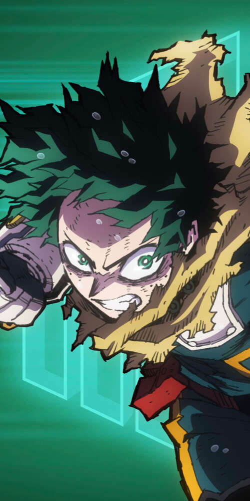 Izuku Midoriya from My Hero Academia in a dynamic anime action pose. Ulefone Rugking 2 Pro pictures for wallpaper