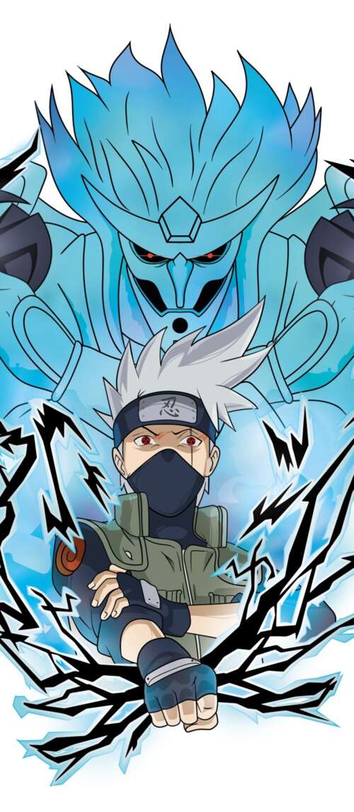 High-detail artwork of Kakashi Hatake from Naruto featuring his Susanoo mode against... Xiaomi Redmi 14C 5G wallpaper