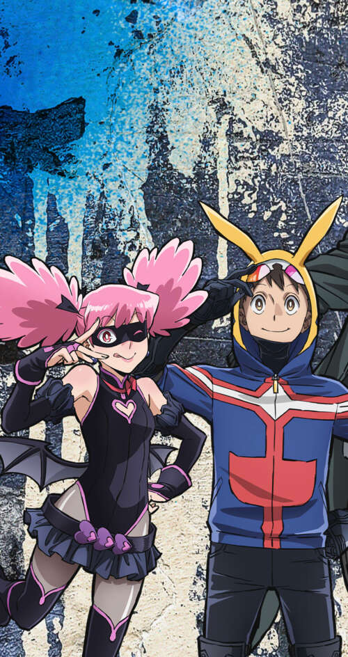 Anime-style artwork featuring Koichi Haimawari, Pop Step, and Knuckleduster from... Sharp Aquos C10 free hd wallpapers
