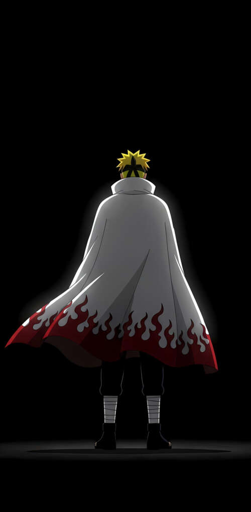 A minimalist digital portrait of Minato Namikaze from Naruto Shippuden set against... download free phone wallpaper