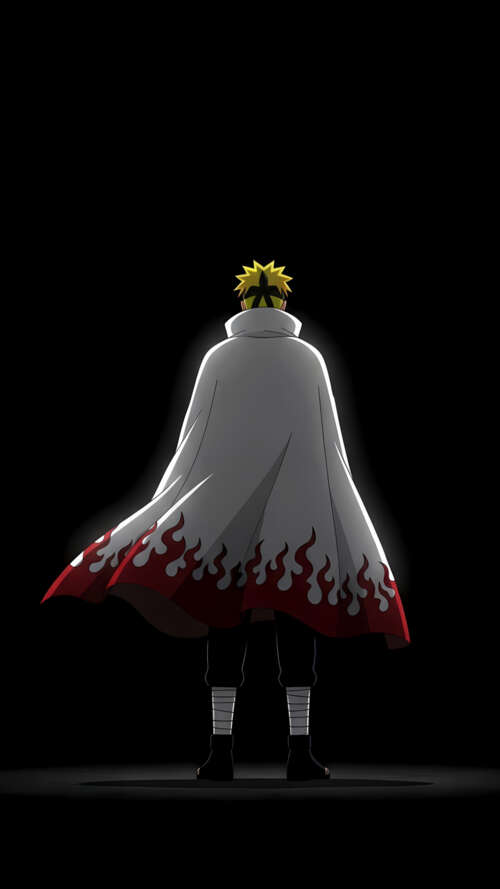 A minimalist digital portrait of Minato Namikaze from Naruto Shippuden set against... Apple iPhone SE 2022 download free wallpaper for phone
