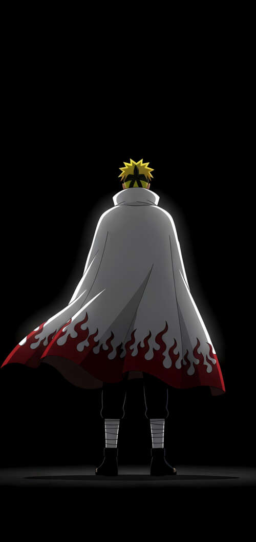 A minimalist digital portrait of Minato Namikaze from Naruto Shippuden set against... Oppo A6k 4G lock screen wallpaper